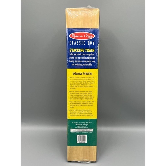 Melissa & Doug 18 Piece Solid Wood Stacking Train Toy, Assorted Bright‎ Colors - Picture 3 of 3